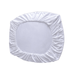 white fitted bedsheet